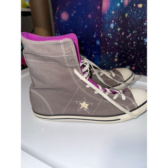 Converse One Star Y2K Grunge double tongue high top size womens 8 Gray purple - Picture 4 of 7